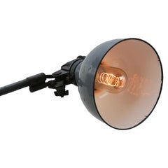 Grey Blue 2-Arm Metal Vintage Industrial Machinist Work Desk Light by Rademacher