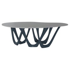 Grey Blue Concrete Steel Sculptural G-Table by Zieta