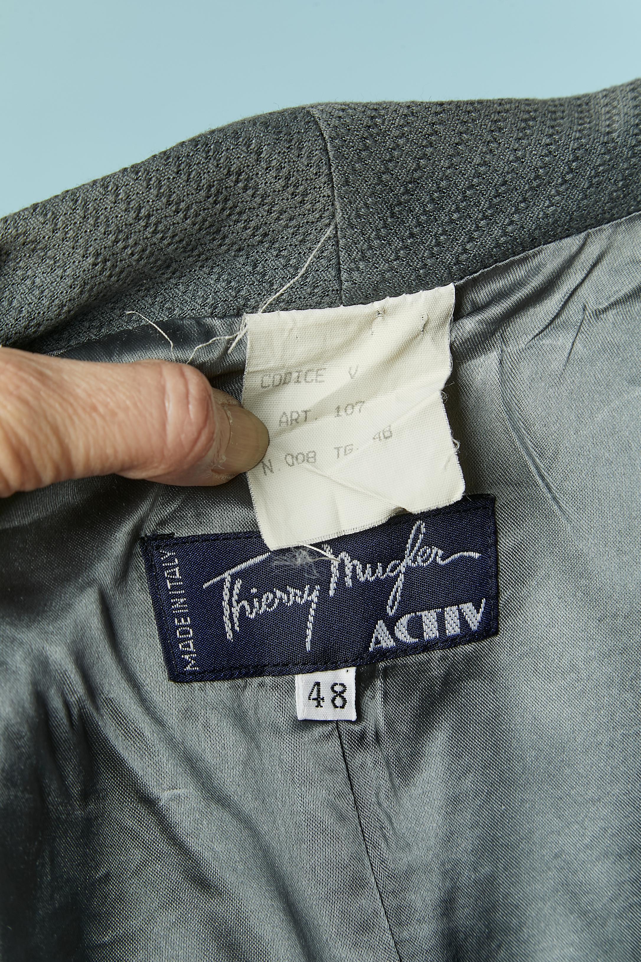 Chaqueta asimétrica cruzada gris-azul Thierry Mugler ACTIV en venta 5