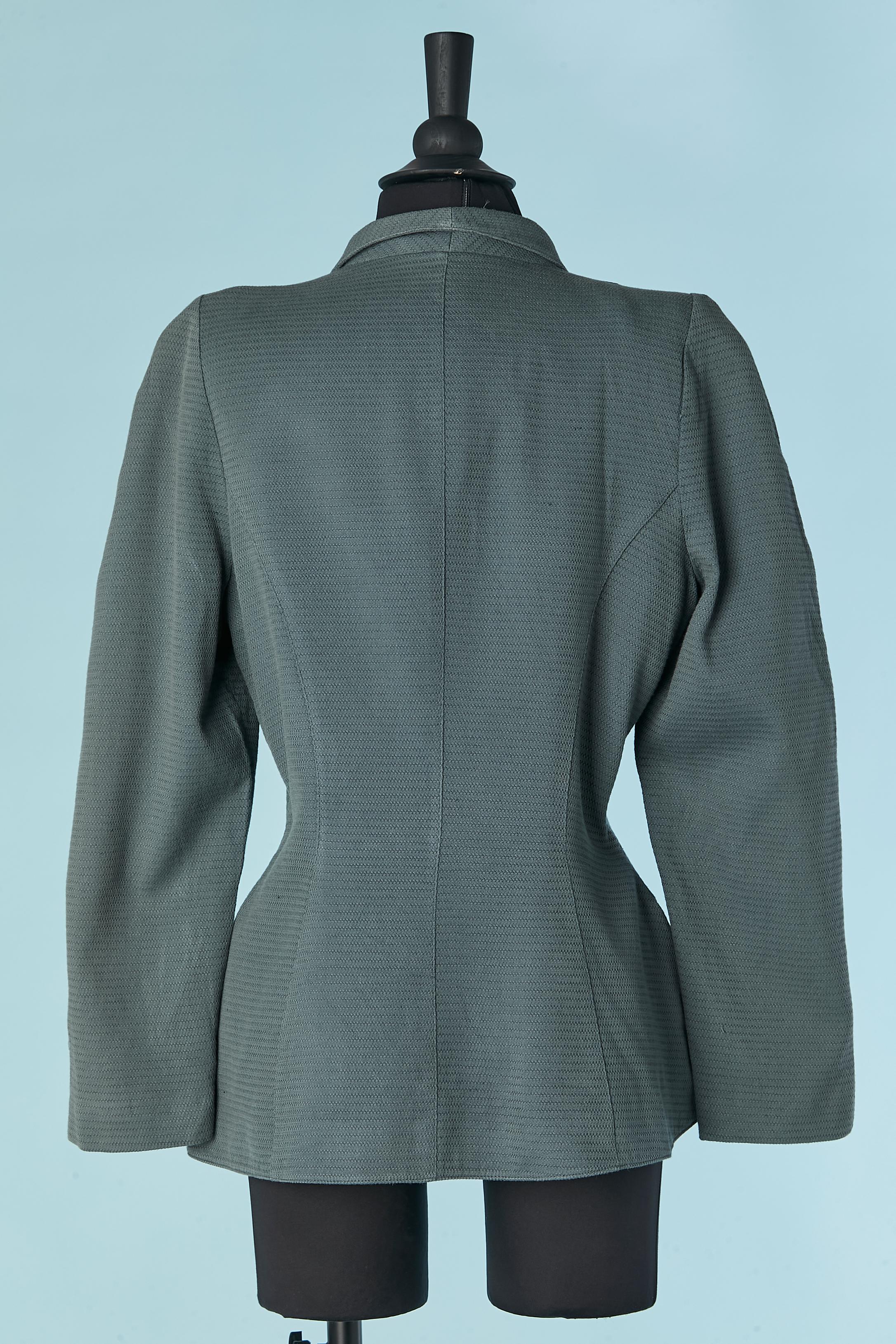 Chaqueta asimétrica cruzada gris-azul Thierry Mugler ACTIV en venta 1