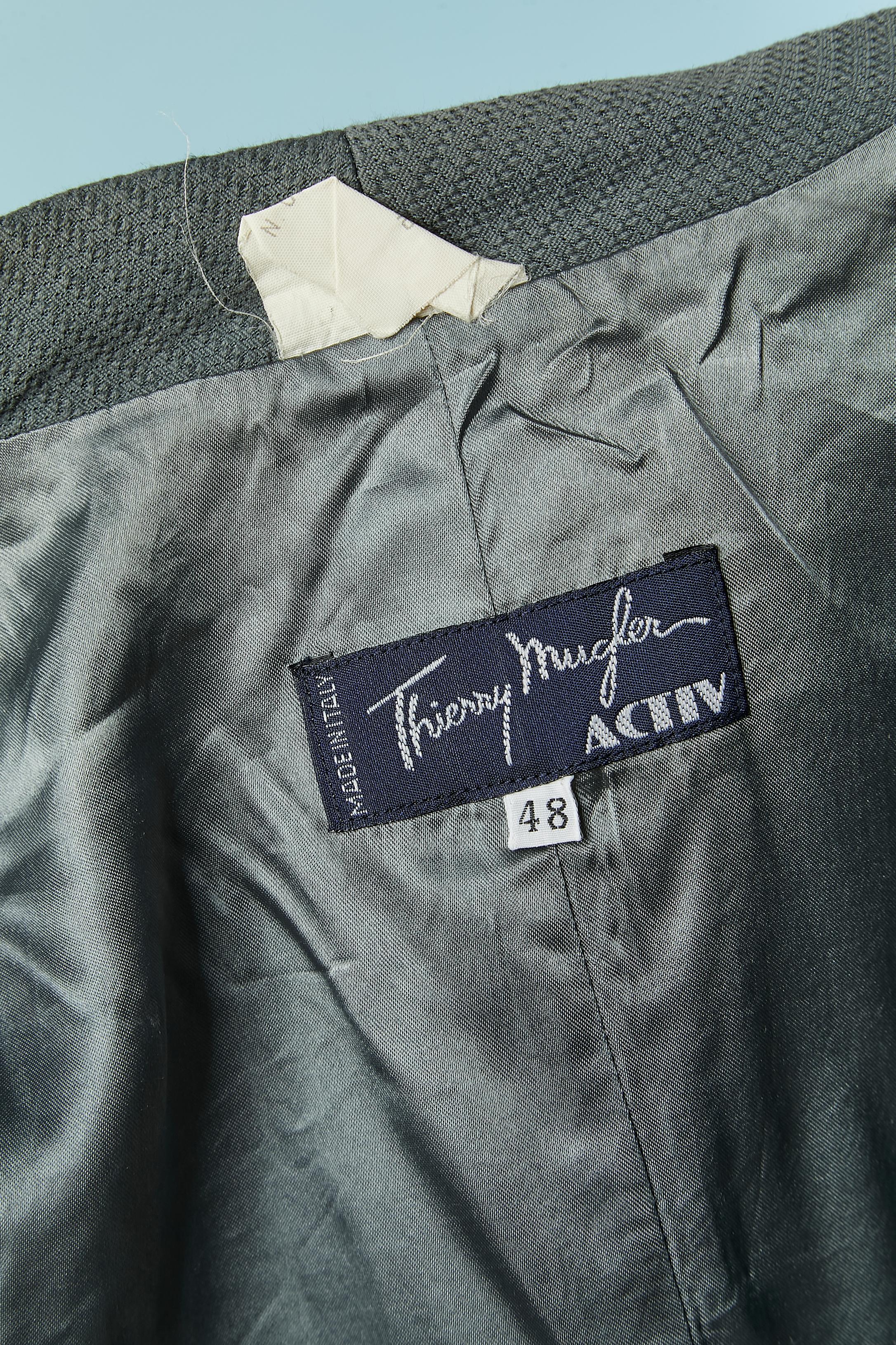 Chaqueta asimétrica cruzada gris-azul Thierry Mugler ACTIV en venta 4
