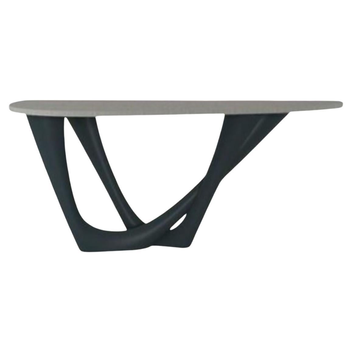 Grey Blue G-Console Duo Concrete Top and Steel Base by Zieta