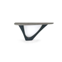 Grey Blue G-Console Mono Steel Base with Concrete Top by Zieta