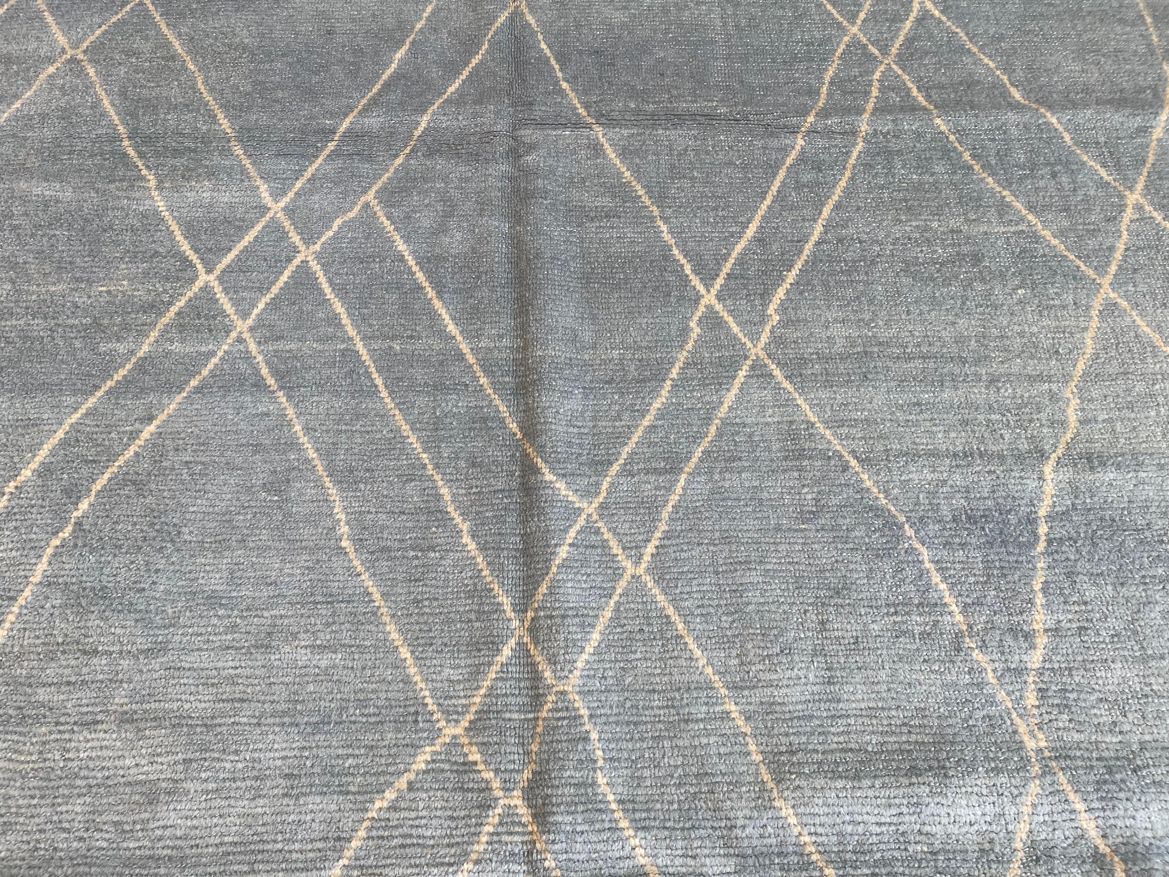 Turc Tapis de style marocain gris bleu en vente