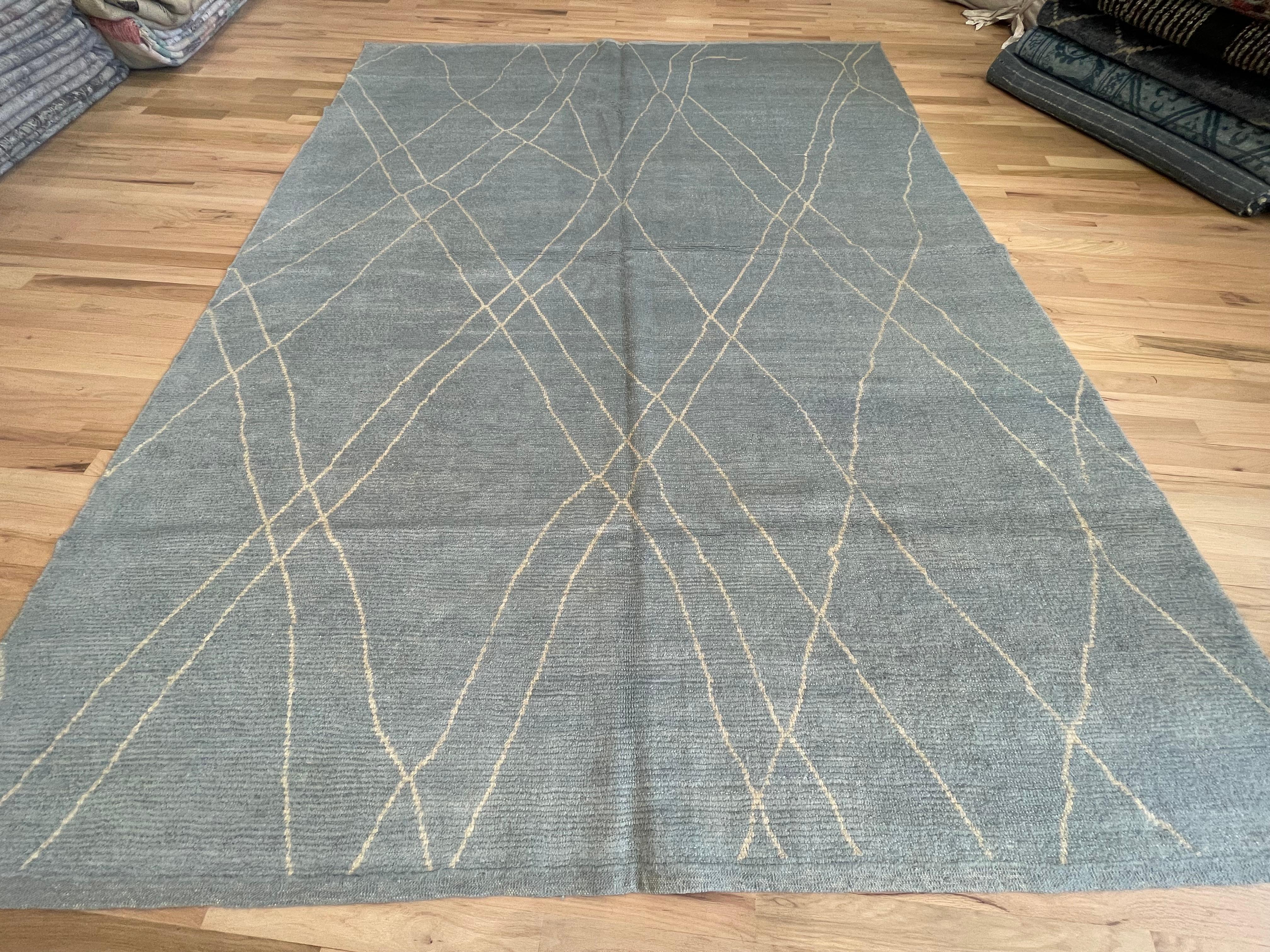 Tapis de style marocain gris bleu en vente 2