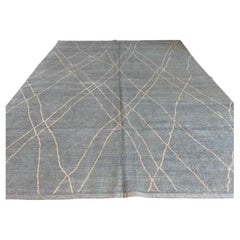 Grey Blue Moroccan Style Area Rug