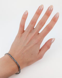 Grey Blue Spinel Tennis Bracelet in 18k 750 White Gold Contemporary Fine Jewelry