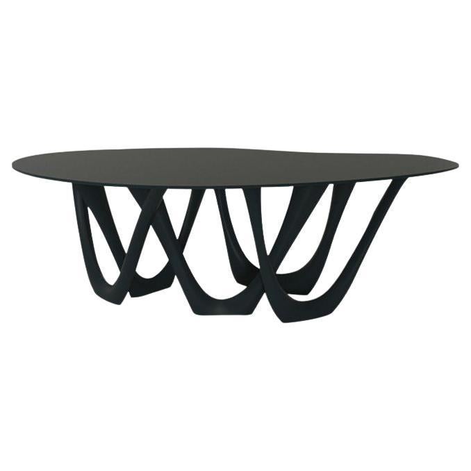 Skulpturaler G-Table aus grau-blauem Stahl von Zieta im Angebot