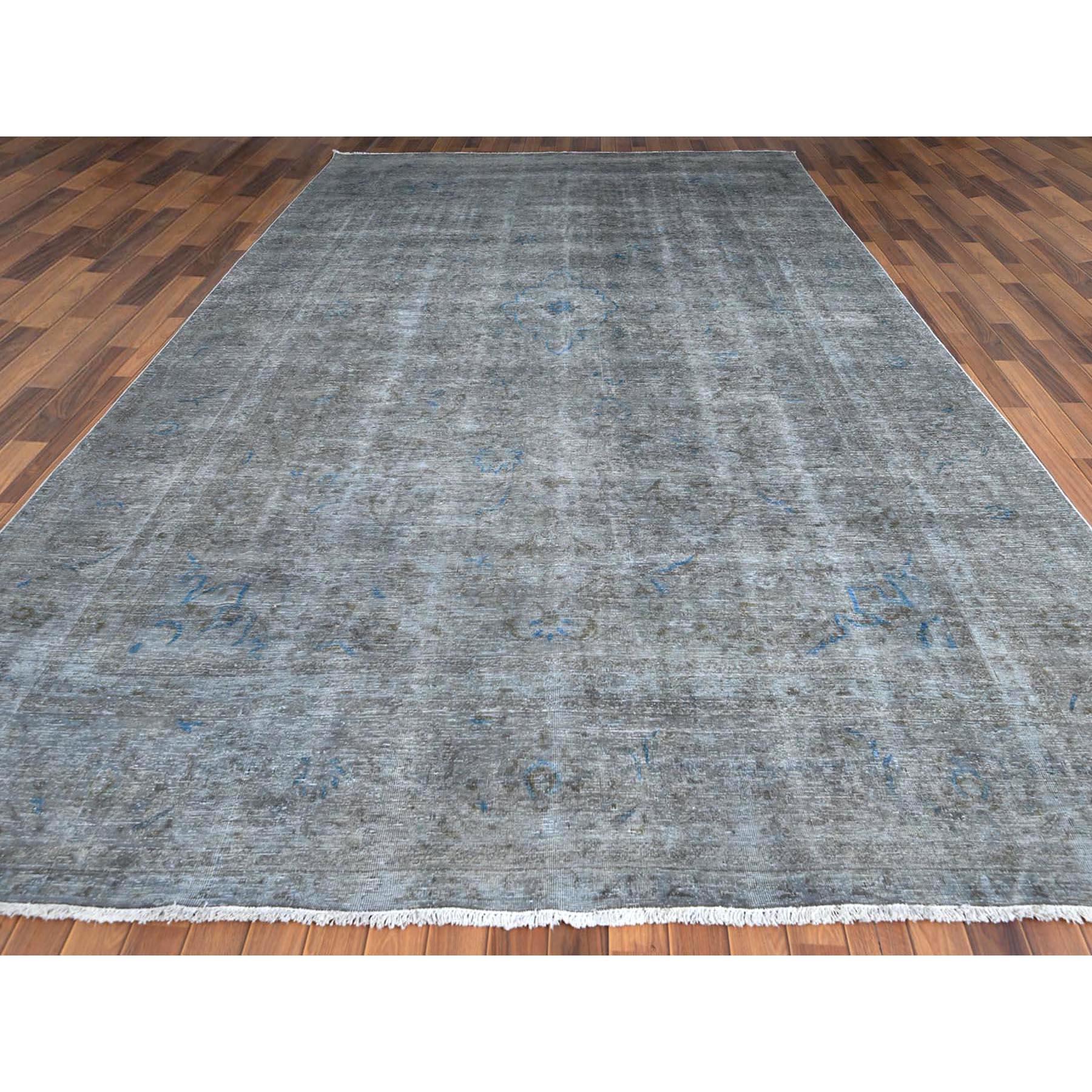 Medieval Grey Bohemian Old Persian Tabriz Design Hand Knotted Oriental Rug