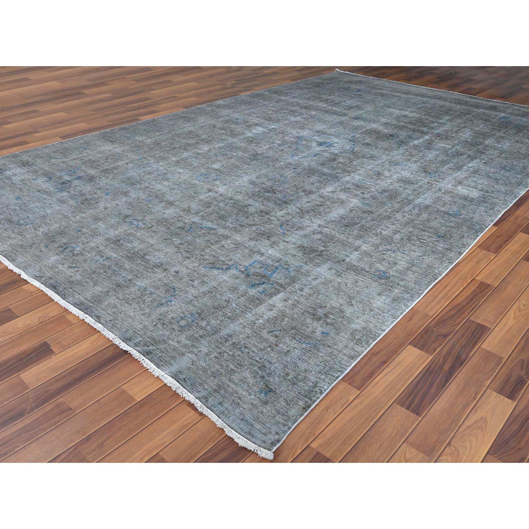 Hand-Knotted Grey Bohemian Old Persian Tabriz Design Hand Knotted Oriental Rug