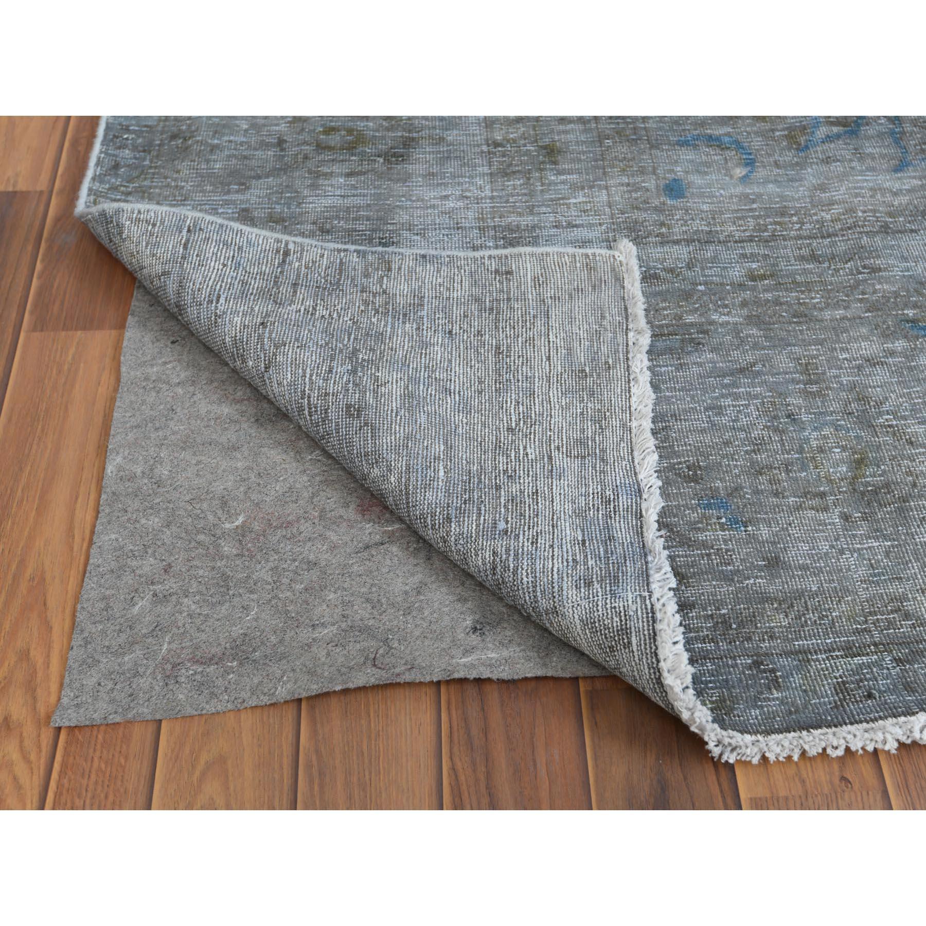 Grey Bohemian Old Persian Tabriz Design Hand Knotted Oriental Rug In Good Condition In Carlstadt, NJ