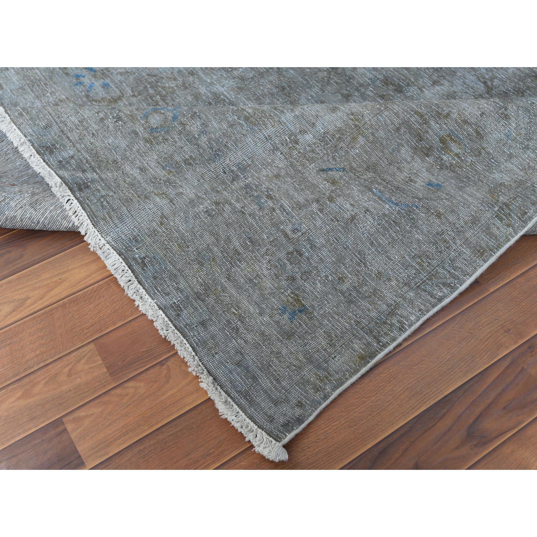 Wool Grey Bohemian Old Persian Tabriz Design Hand Knotted Oriental Rug
