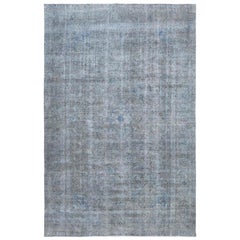 Grey Bohemian Old Persian Tabriz Design Hand Knotted Oriental Rug