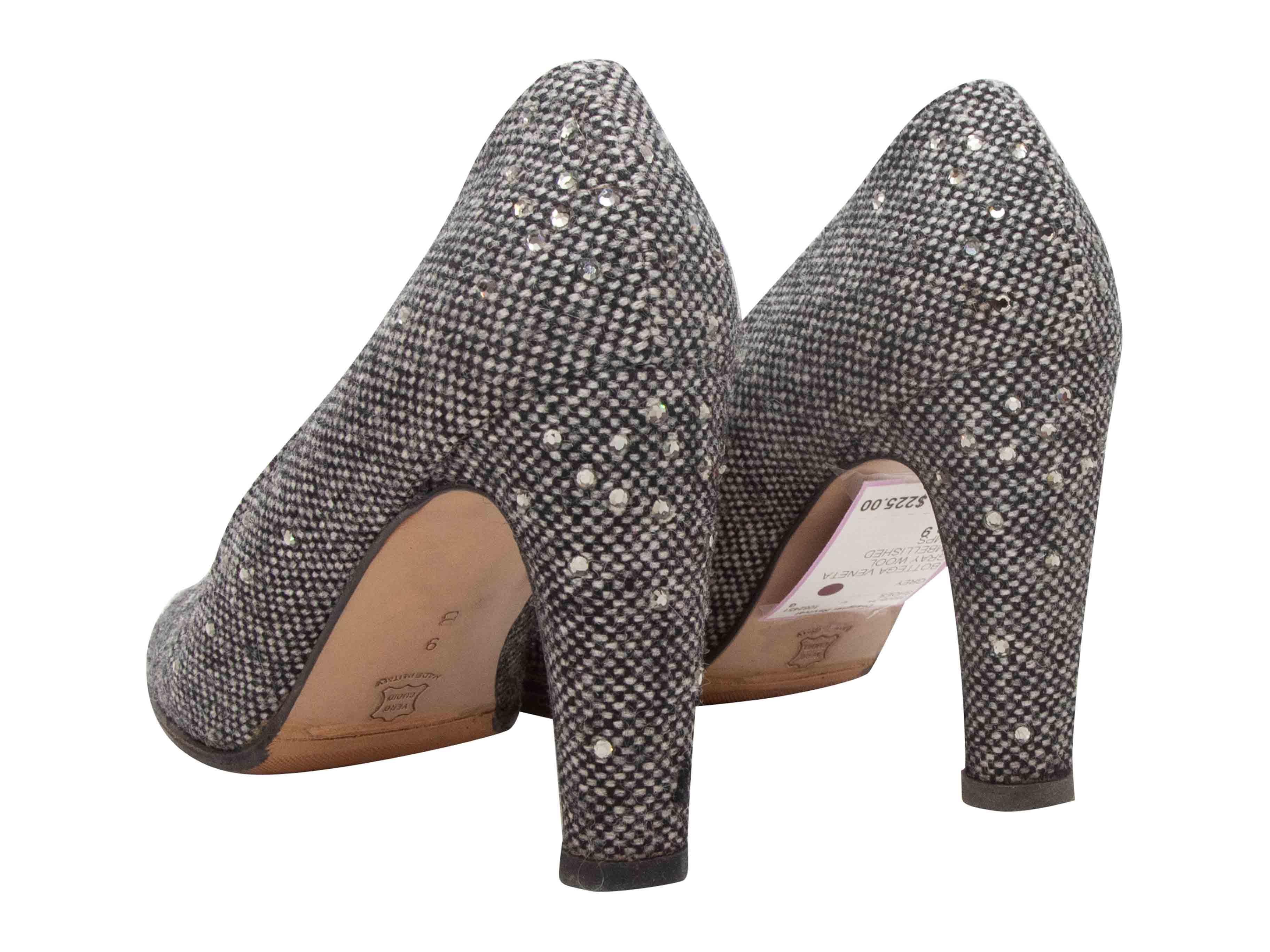 Grau Bottega Veneta Wolle verschönert Pumps Größe 39 Damen im Angebot