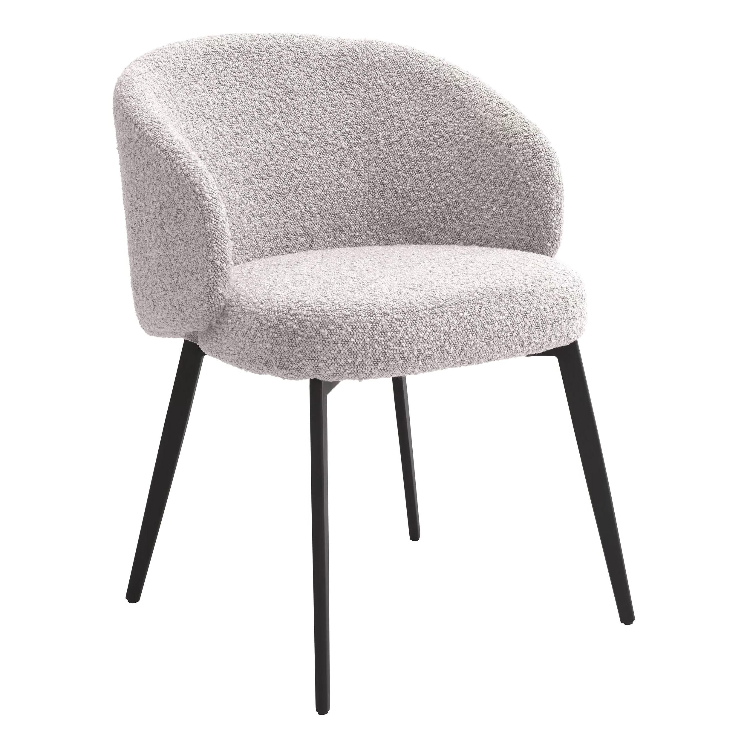black boucle dining chair