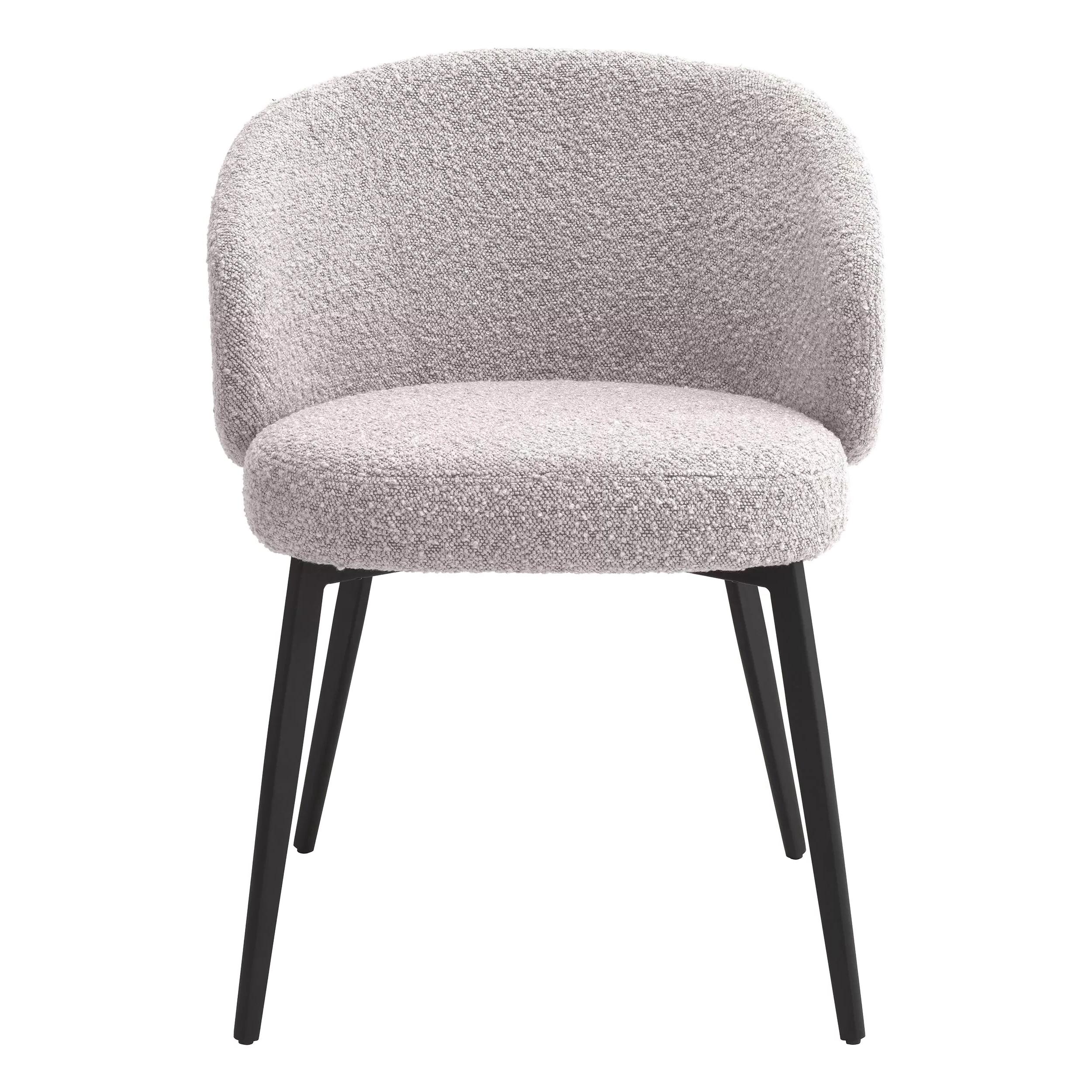 grey boucle dining chair