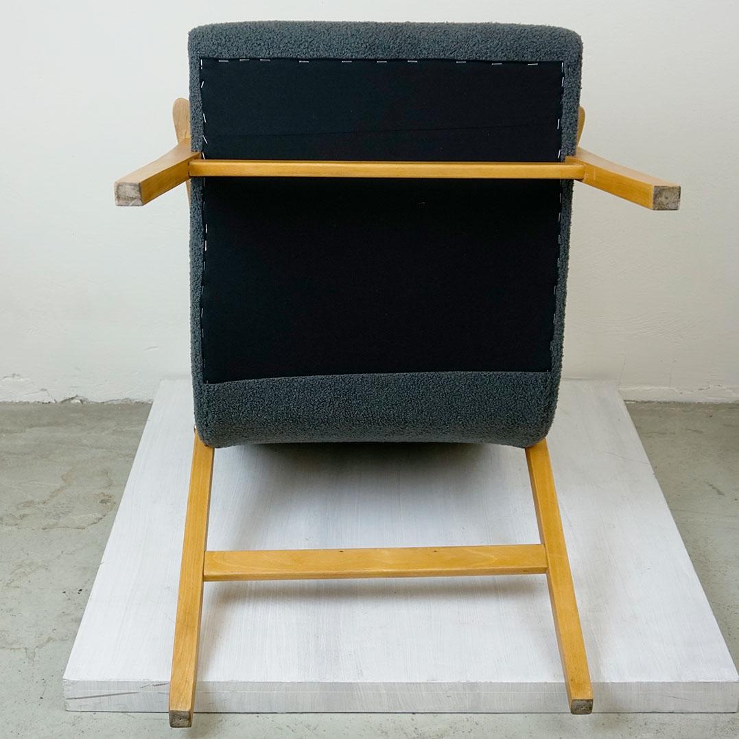 Chaise longue Café Ritter en hêtre bouclé gris par Roland Rainer Vienna en vente 6