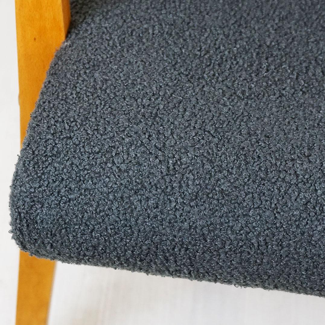 Mid-Century Modern Chaise longue Café Ritter en hêtre bouclé gris par Roland Rainer Vienna en vente