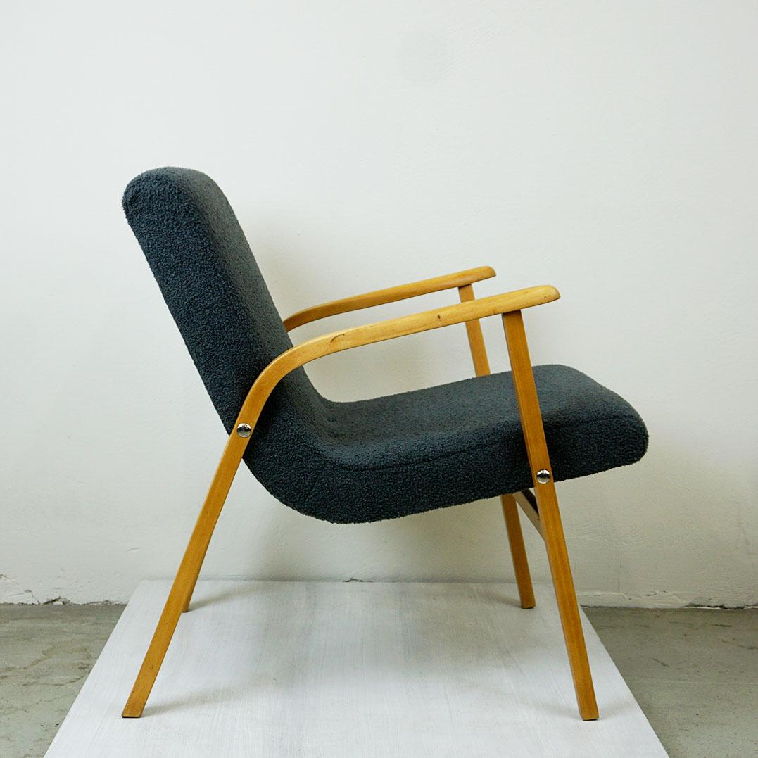 Chaise longue Café Ritter en hêtre bouclé gris par Roland Rainer Vienna en vente 1