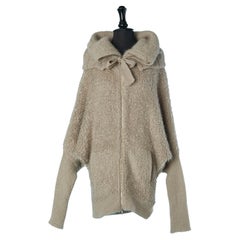 Chaqueta de punto oversize gris con cierre de cremallera Thierry Mugler