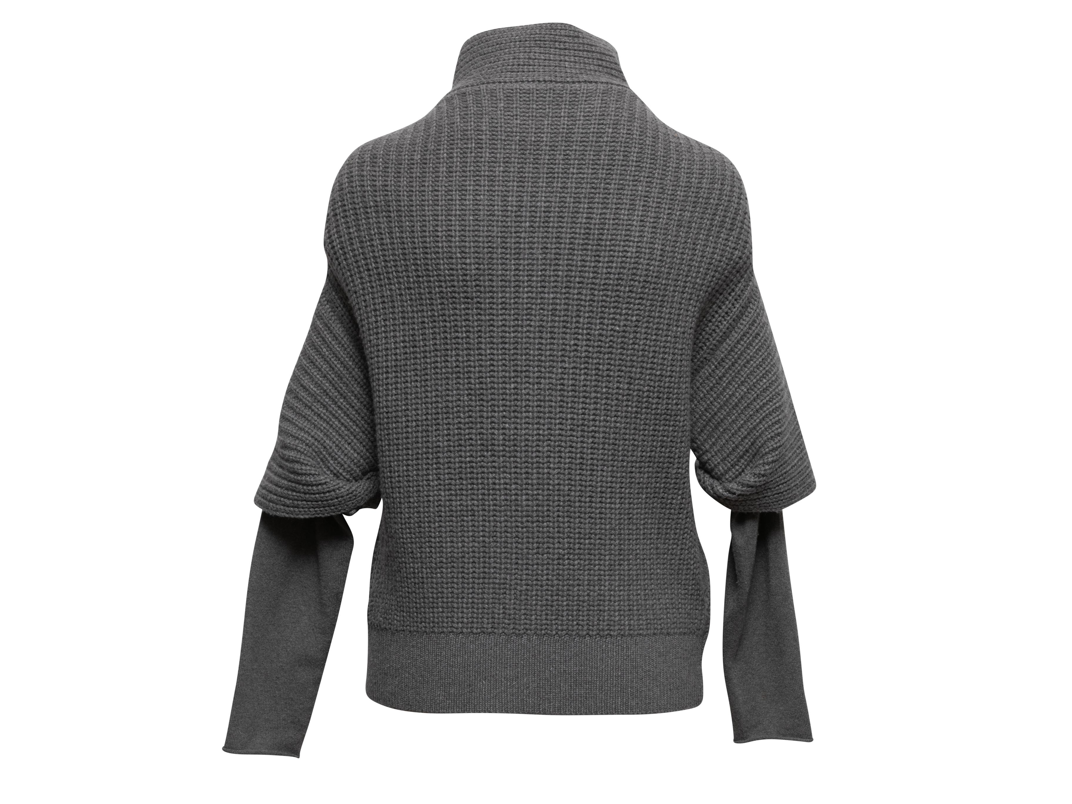 Women's or Men's Grey Brunello Cucinelli Cashmere Cardigan Size US S For Sale