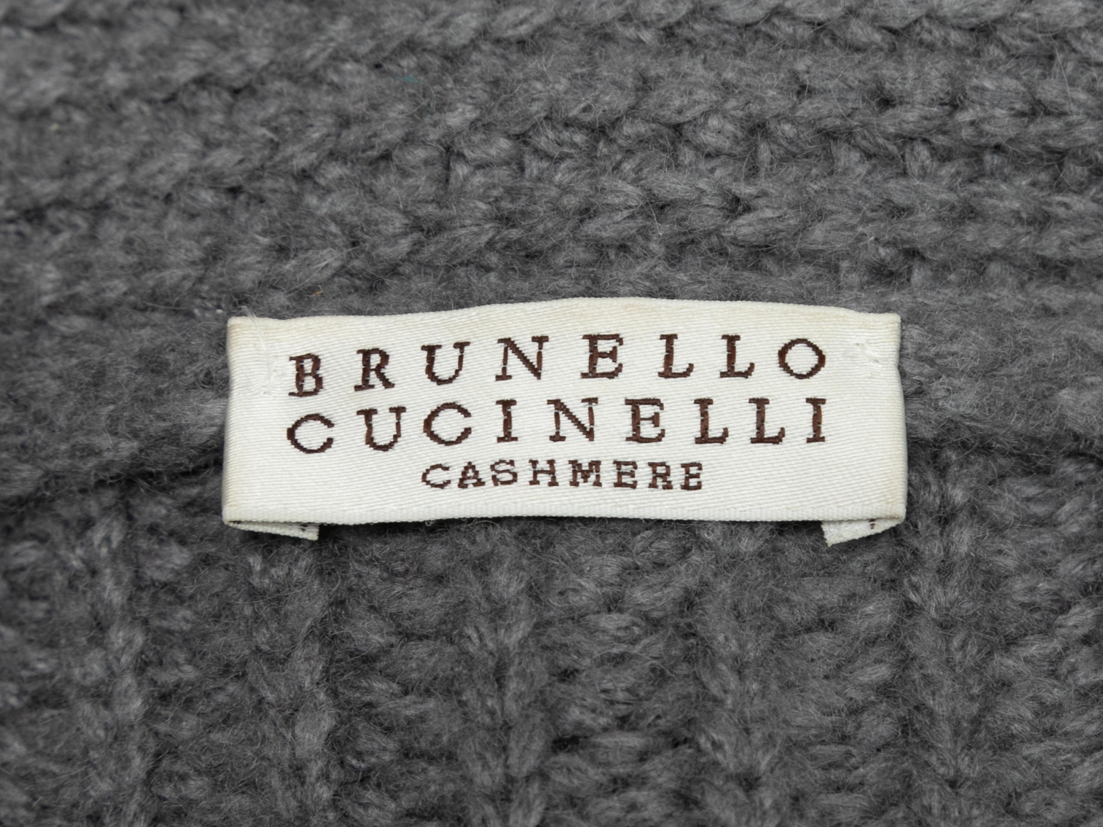 Grey Brunello Cucinelli Cashmere Cardigan Size US S For Sale 1