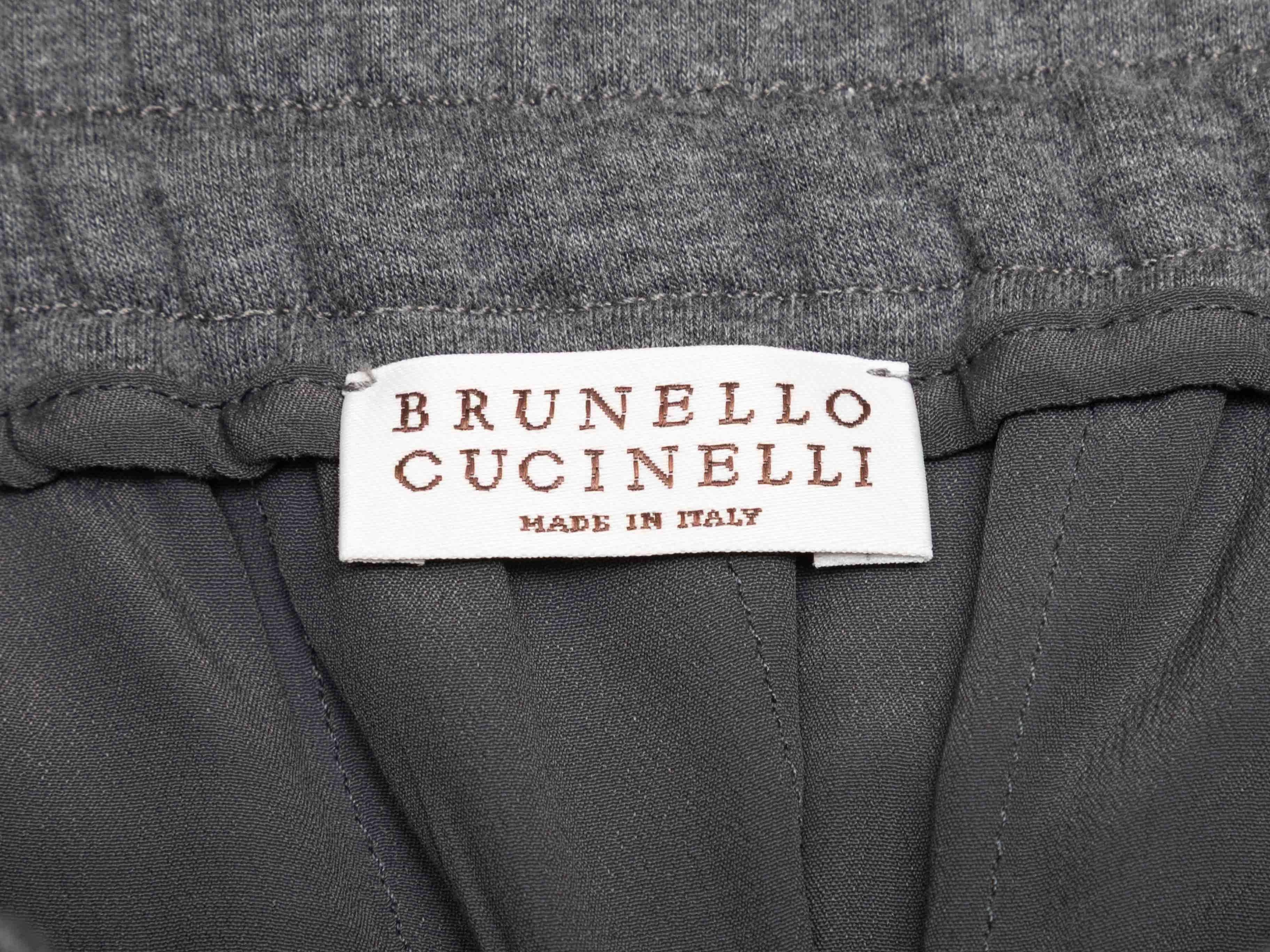 Grey Brunello Cucinelli Cotton Midi Skirt Size US S en Bueno estado para la venta en New York, NY