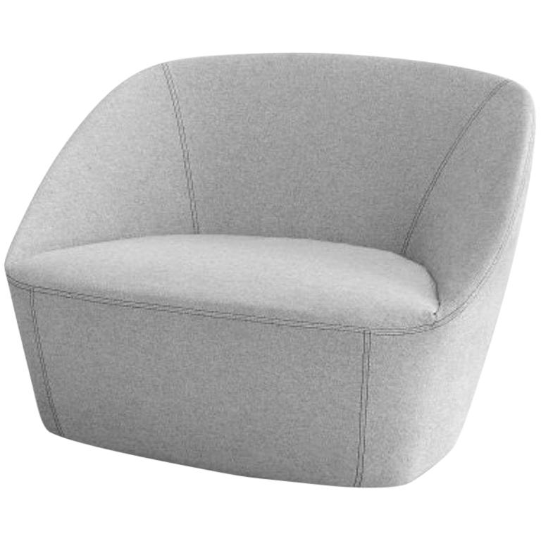 Grey Bucket Armchair in Fabric Minimalist Design by Sphaus at 1stdibs
