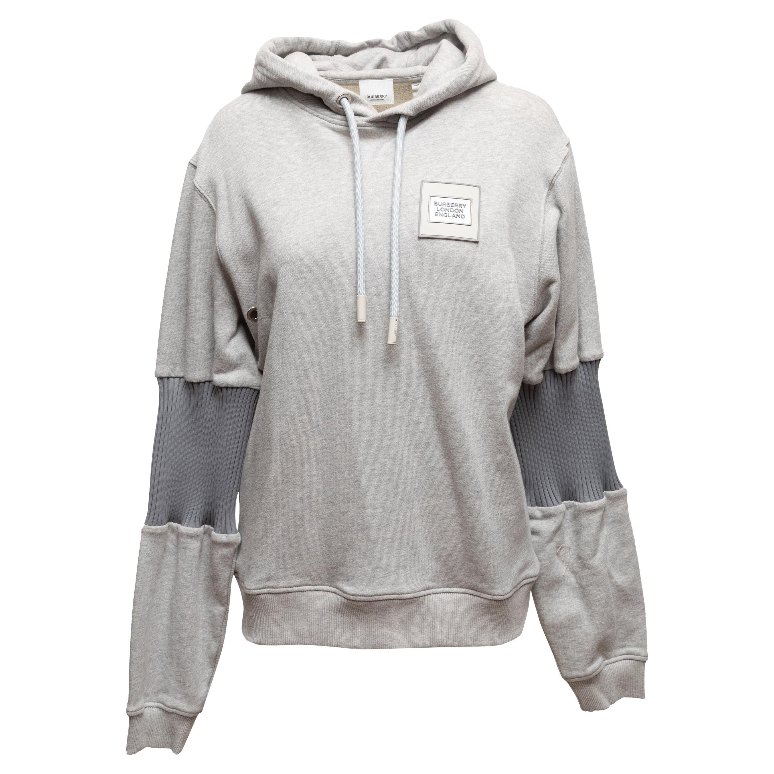 Grey Burberry Color Block Hoodie Size US XS