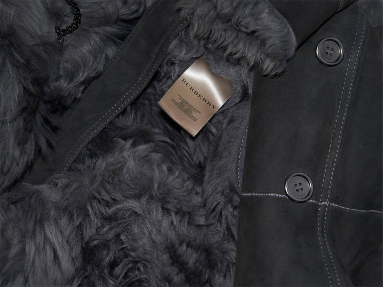 Grey Burberry London Shearling Trench Coat at 1stDibs | burberry shearling  trench coat