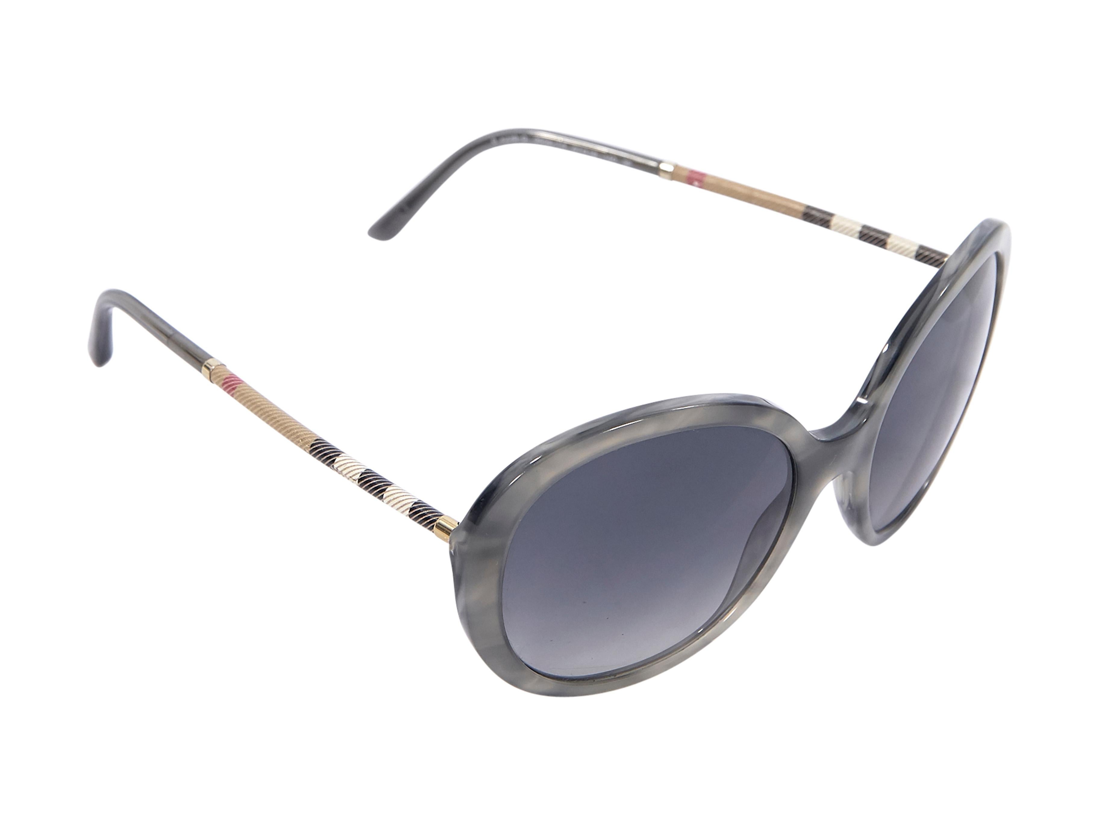 burberry tortoiseshell grey lens round sunglasses