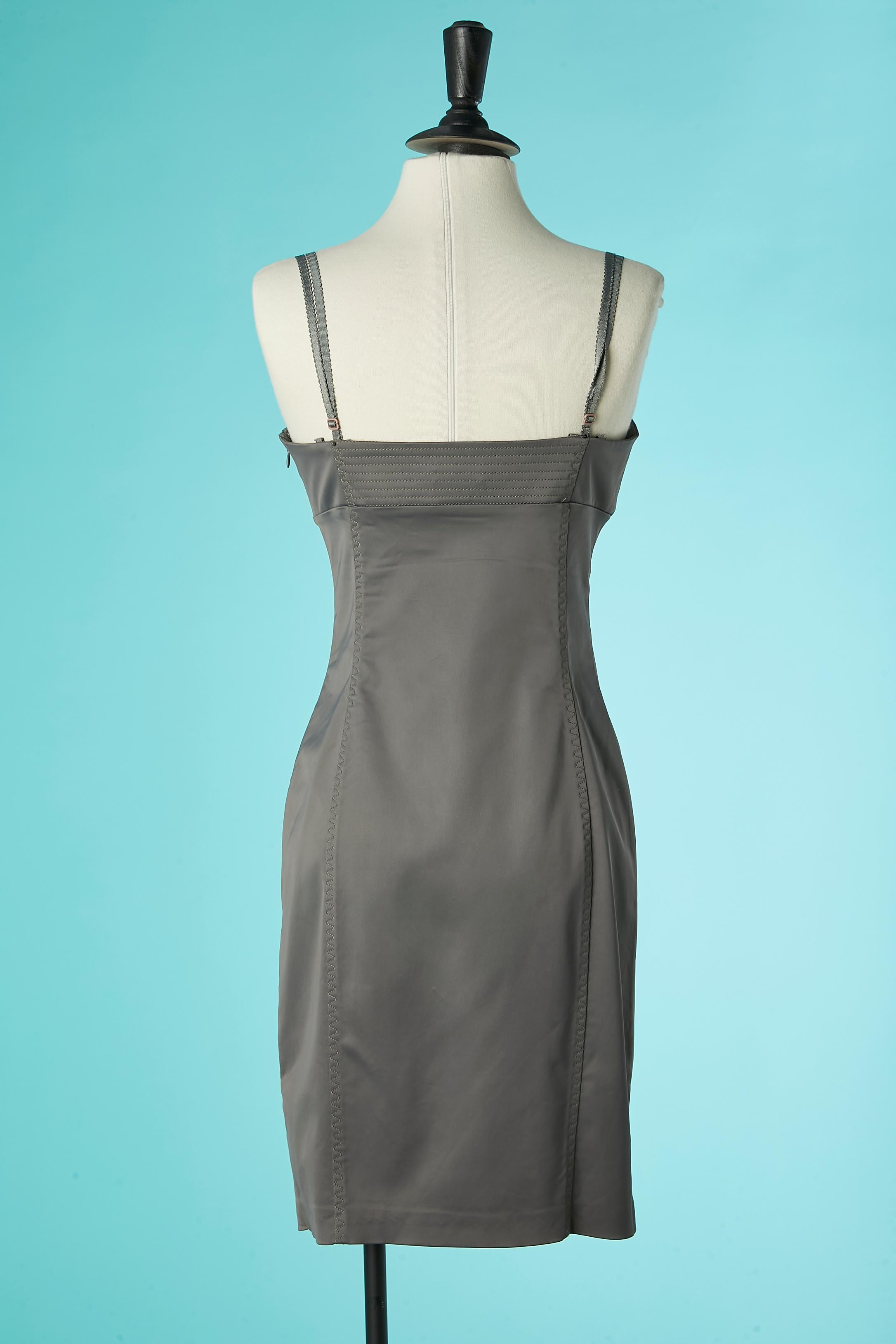 Grey bustier dress lingerie style Galliano  For Sale 2