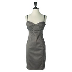 Grey bustier dress lingerie style Galliano 
