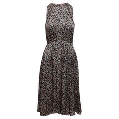 Grau von Jason Wu Schwarzes & mehrfarbiges Kleid aus Seide mit Blumendruck
