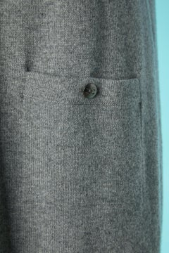 Grey cashmere dress with short sleeves Chanel