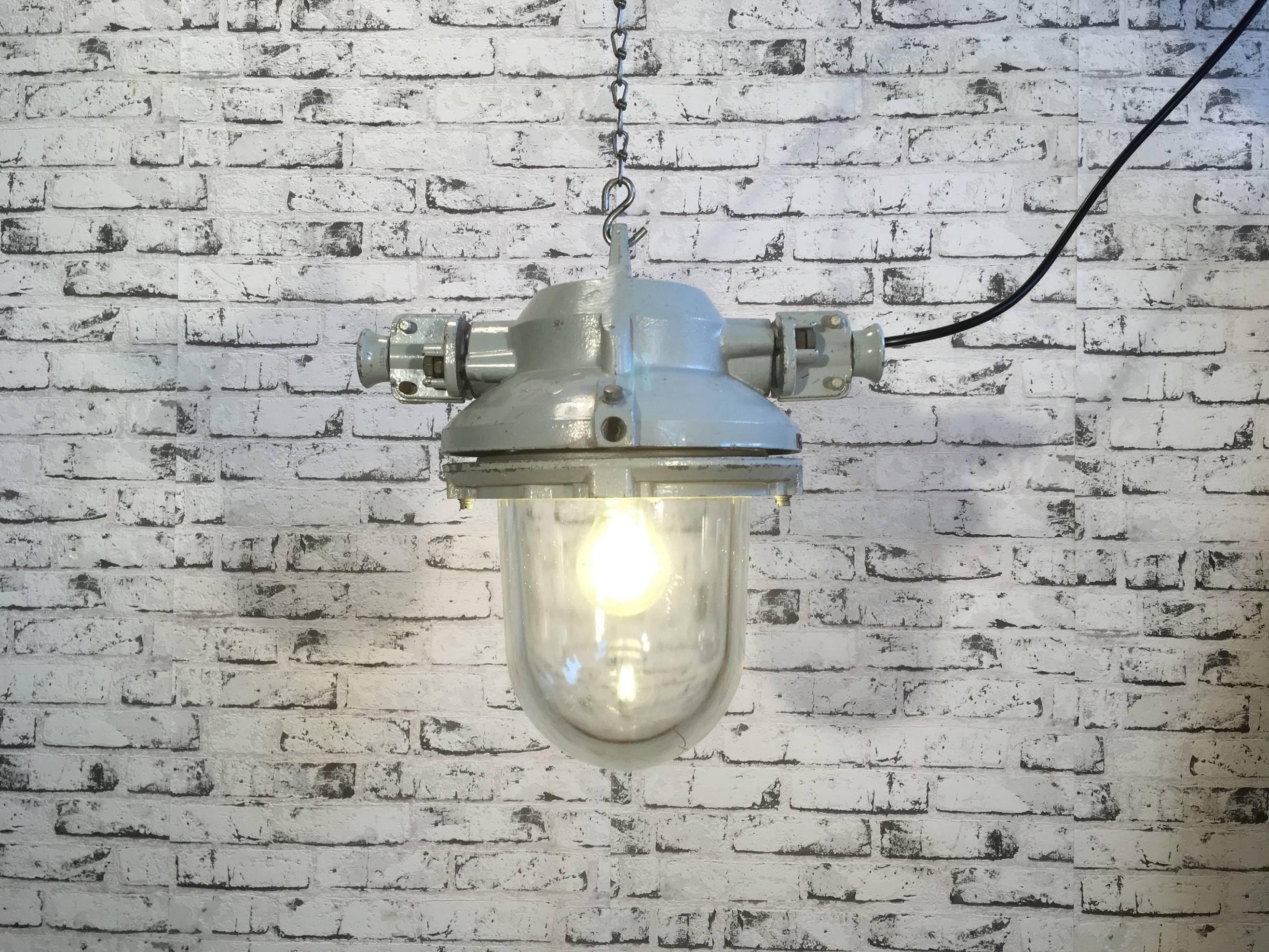 Industrial Grey Cast Aluminium Explosion Proof Lamp, 1960s