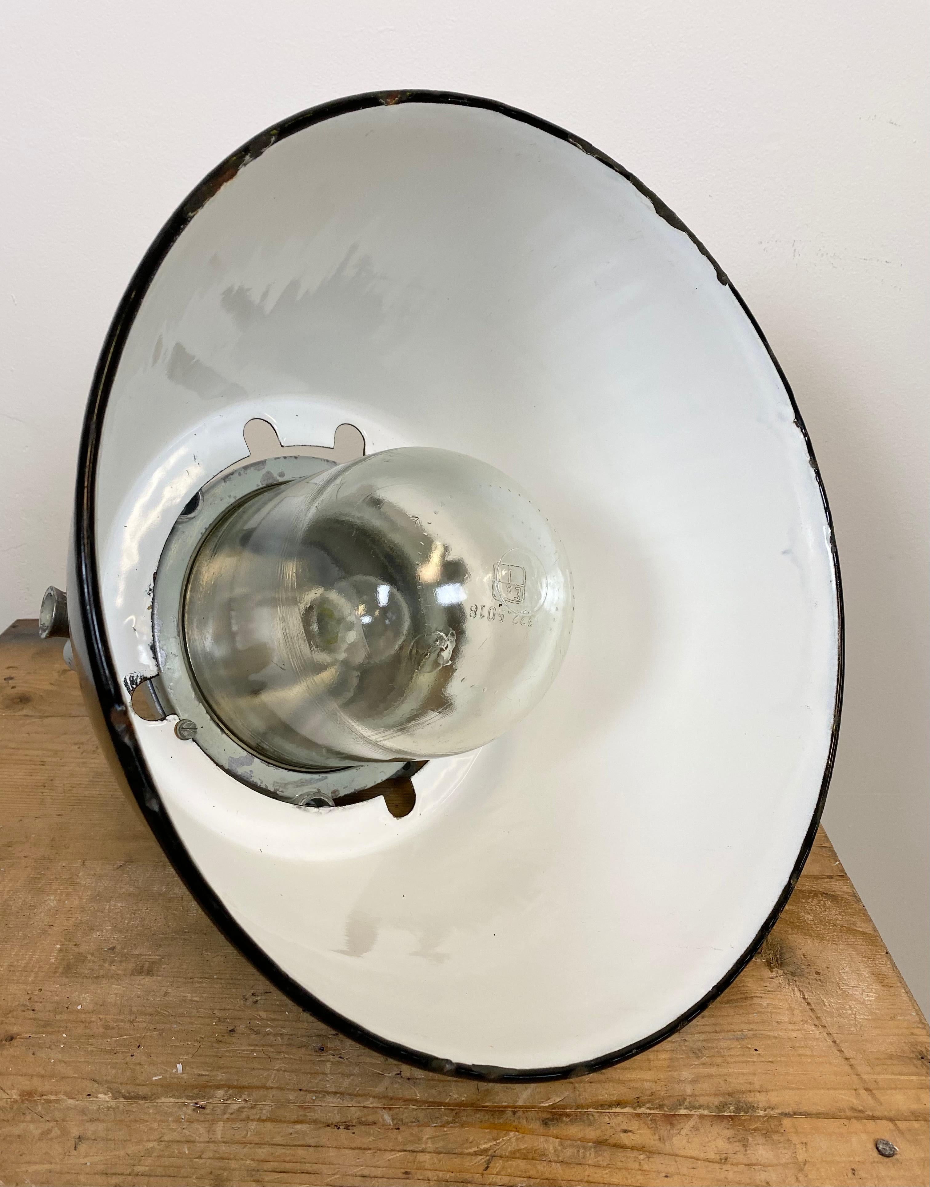Grey Cast Aluminium Explosion Proof Lamp with Black Enameled Shade 6