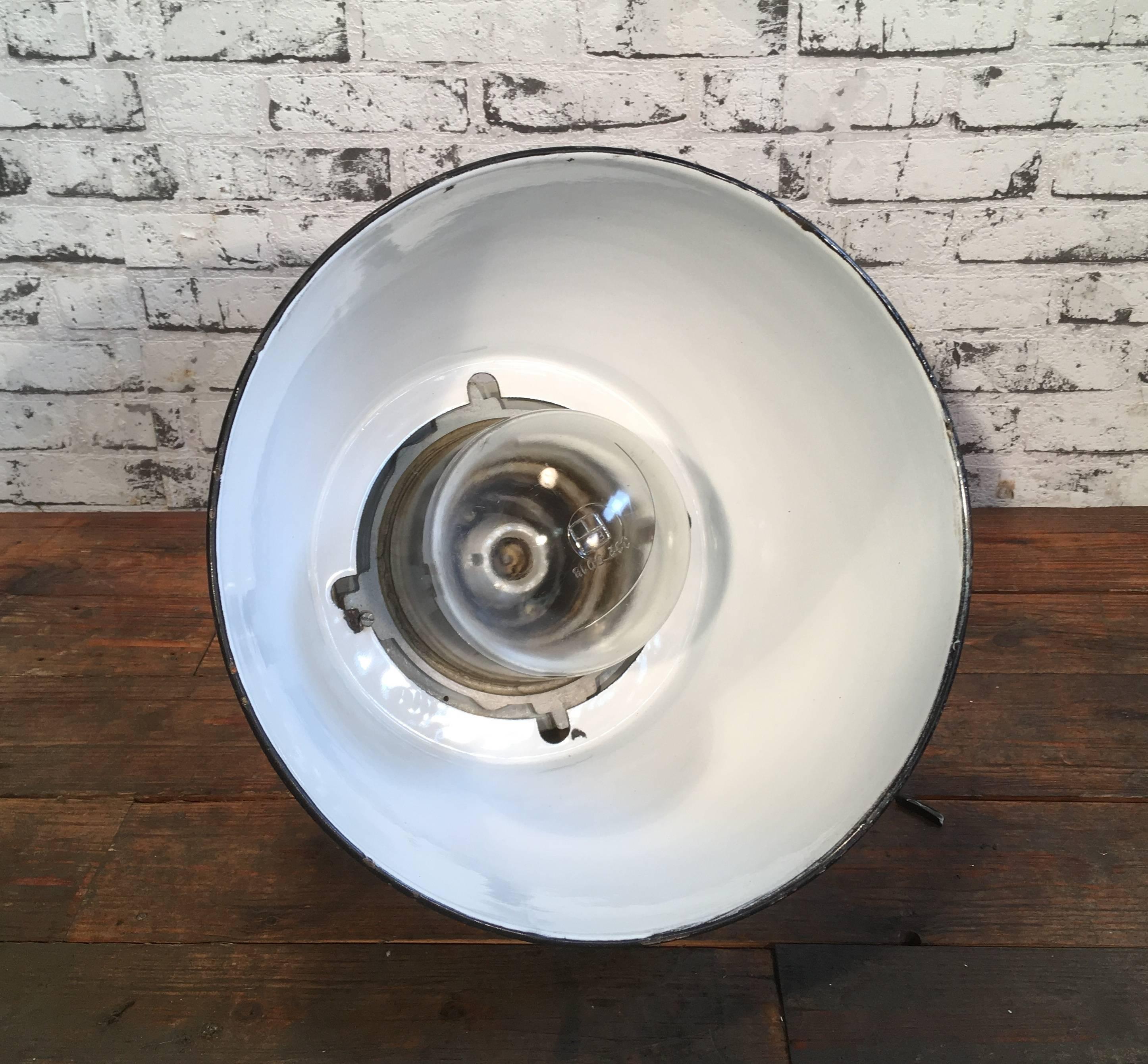 Industrial Grey Cast Aluminium Explosion Proof Lamp with Black Enameled Shade