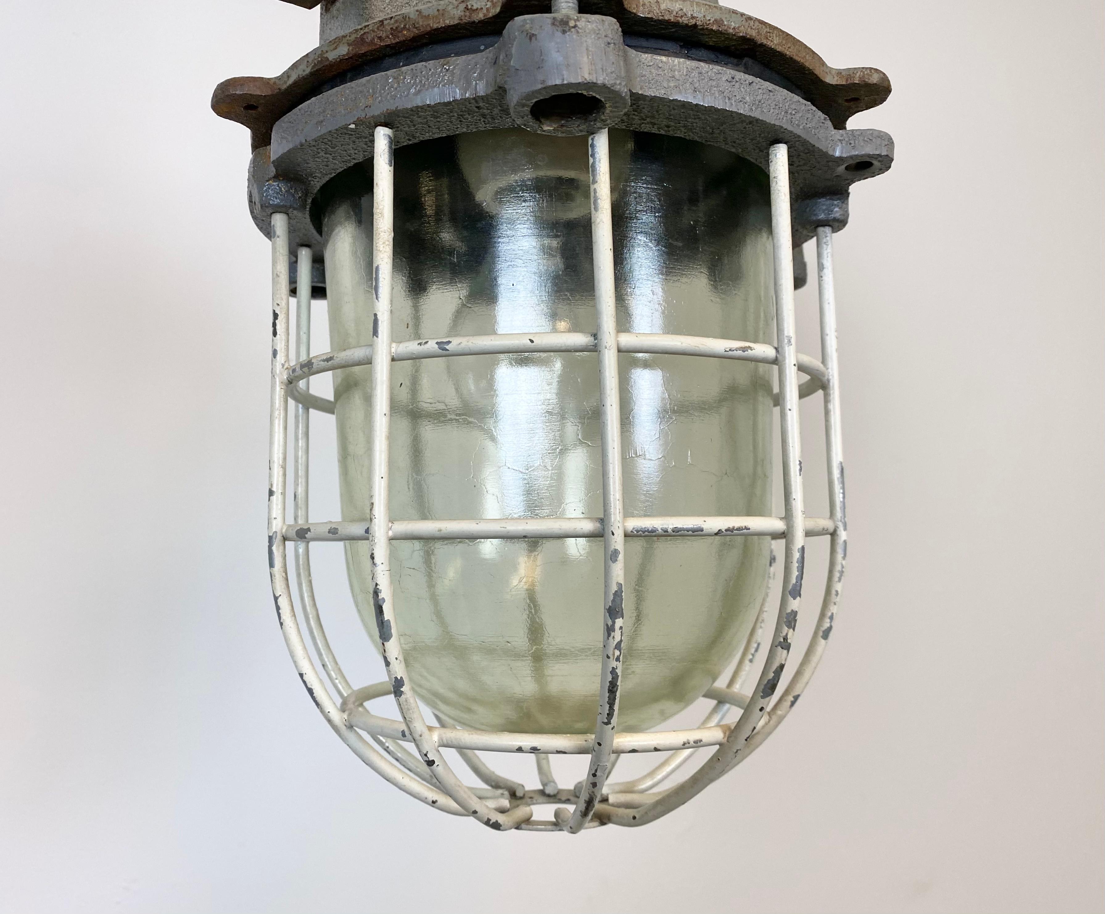 caged industrial light