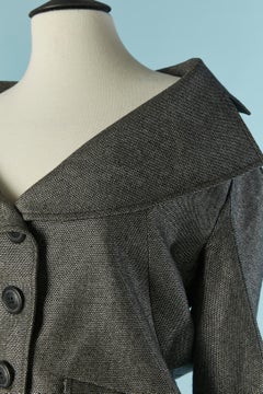 Chaqueta gris "caviar " de lana con botonadura simple ANGLOMANIA by VIVIENNE WESTWOOD