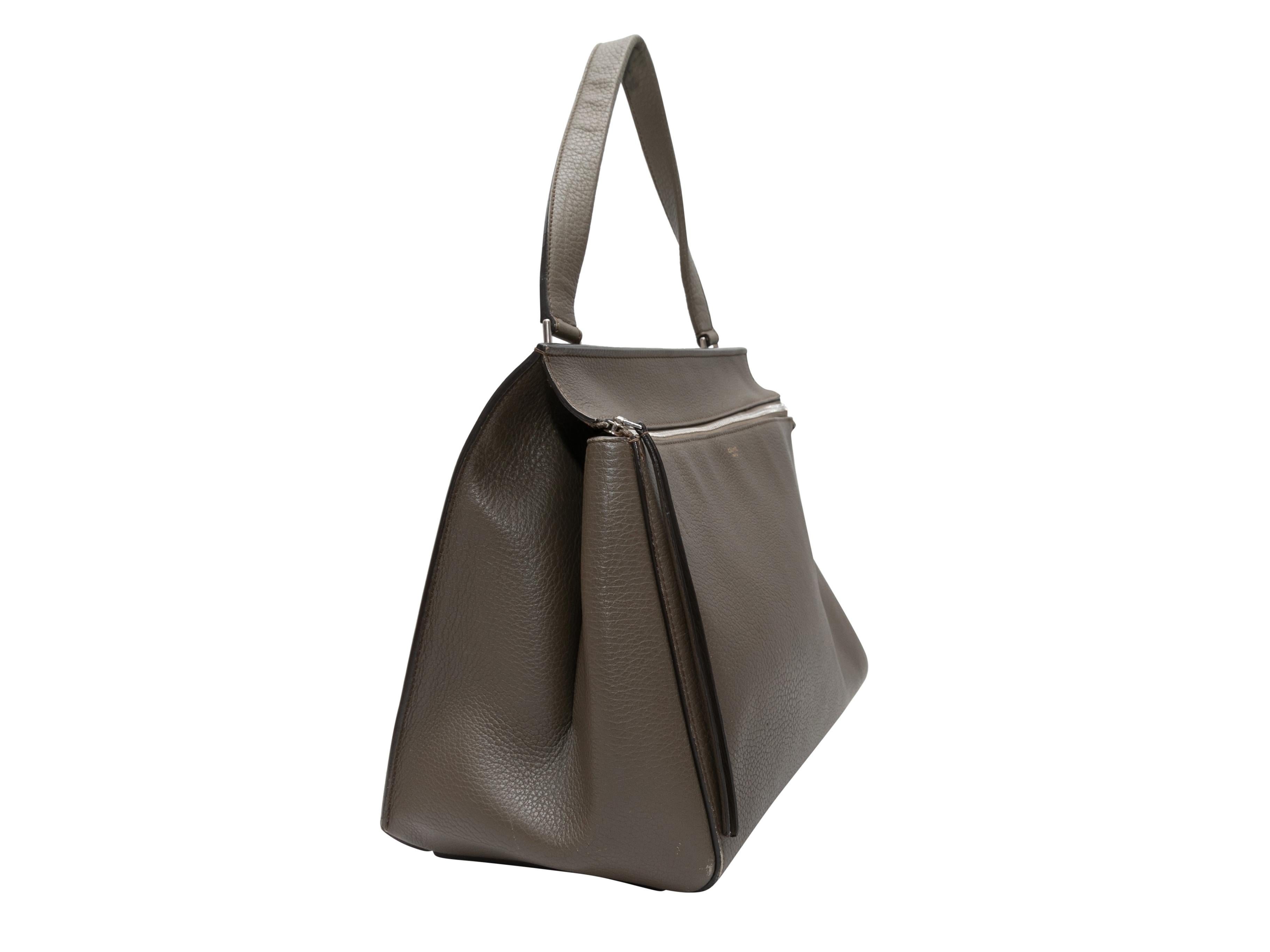 Grey Celine Leather Edge Handbag For Sale 1