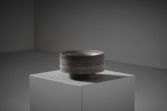 Grey Ceramic cylinder bowl by Carlo Zauli, Italy, 1960s