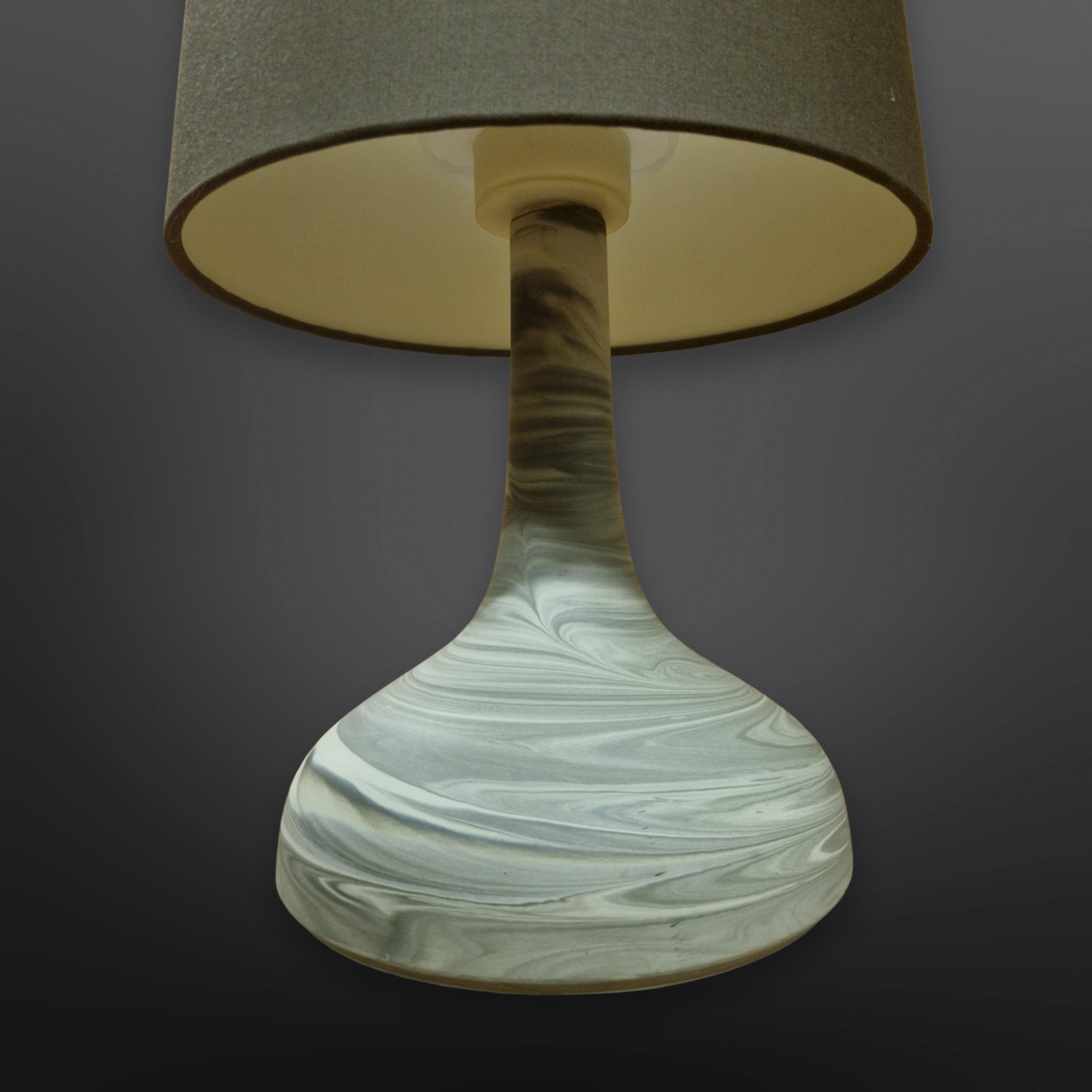 Grey ceramic table lamp by Bjorn Wiinblad for Rosenthal, Germany 1970s For Sale 1