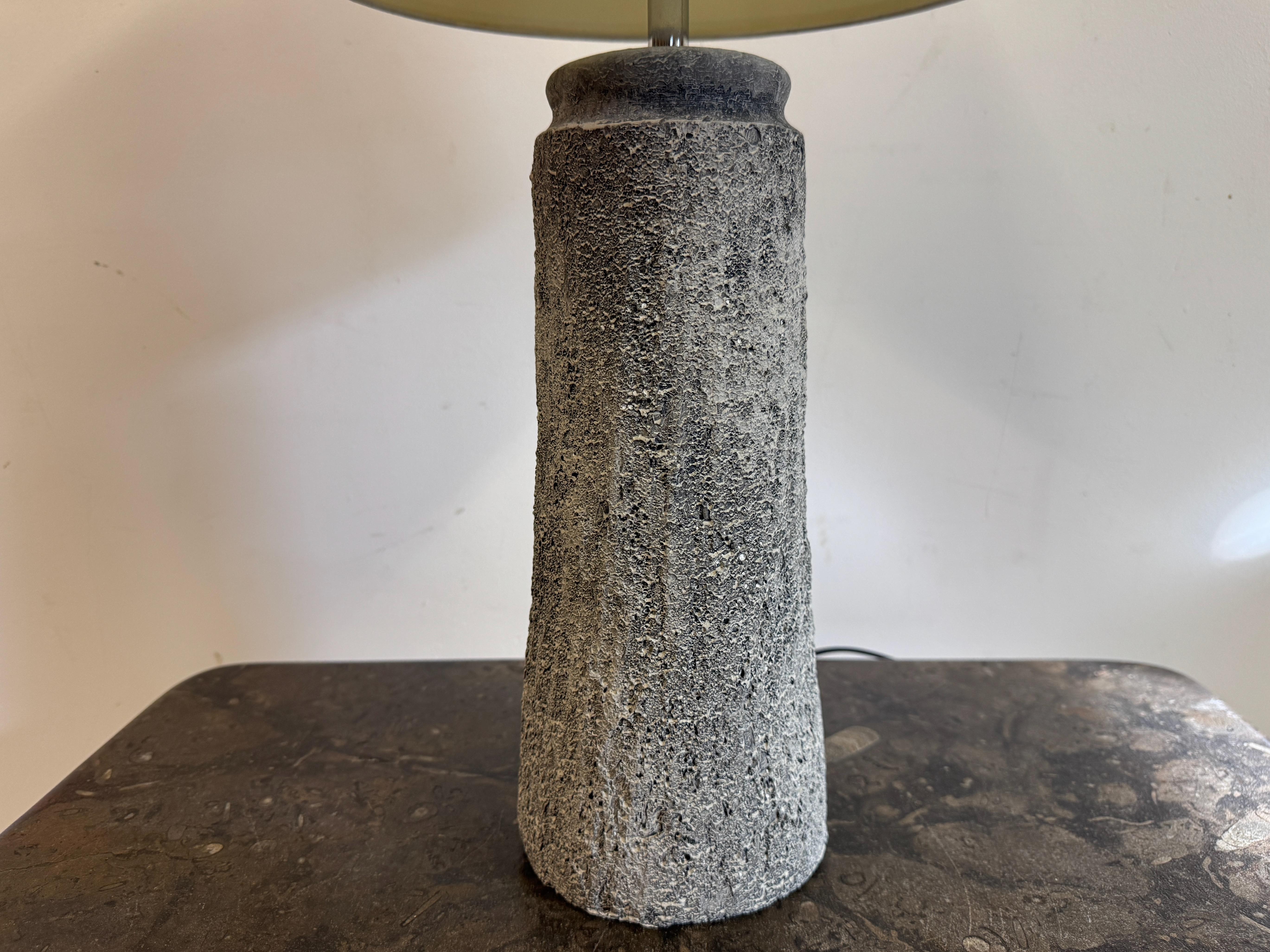 Belgian Grey Ceramic Table Lamp For Sale