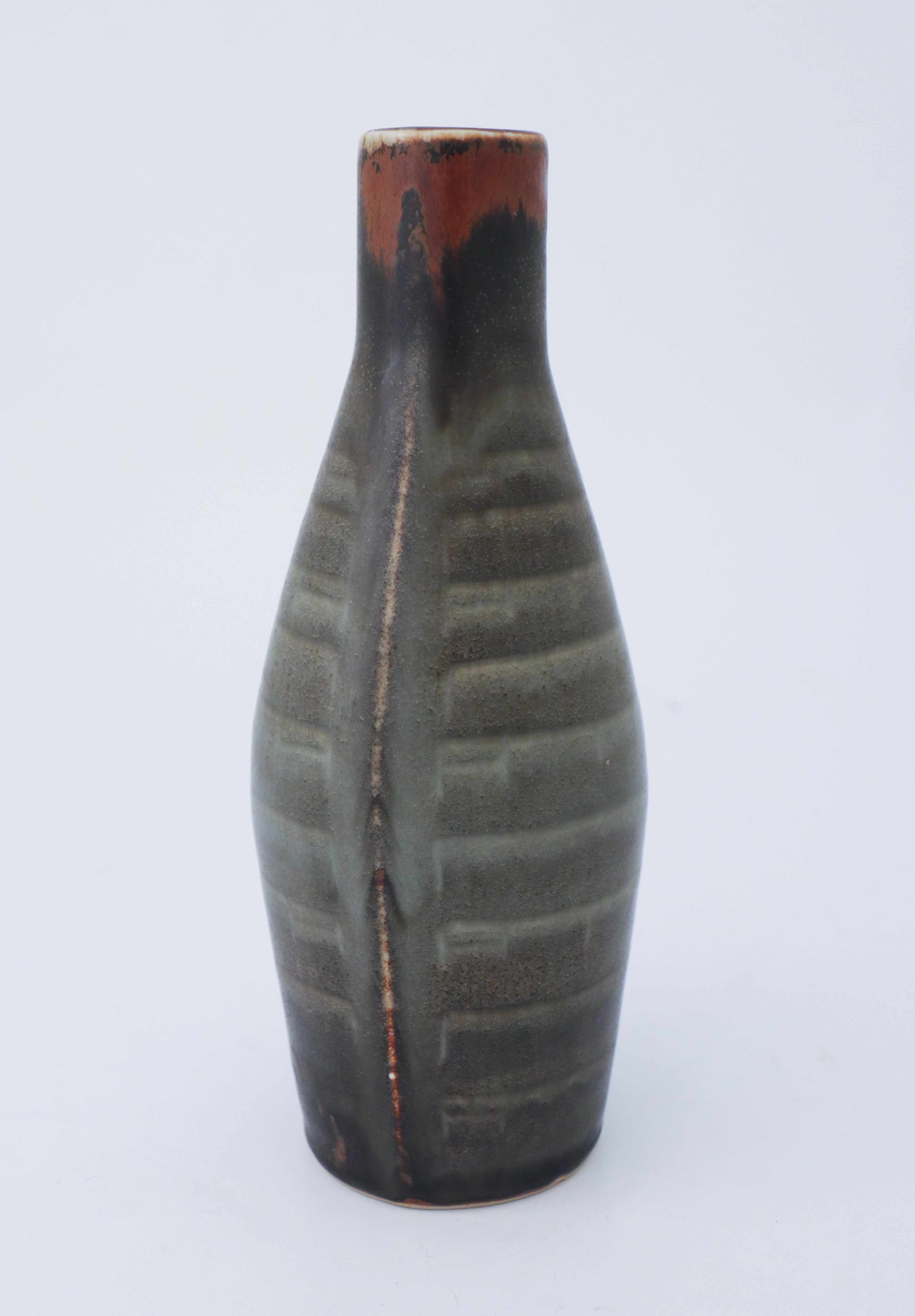 Mid-Century Modern Vase en céramique grise, Carl-Harry Stlhane, Rrstrand Atelier, années 1950 en vente