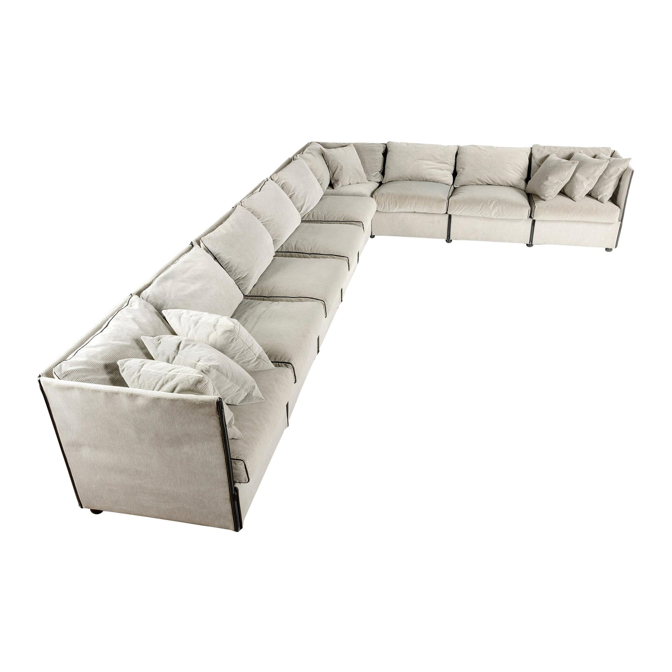 Grey 'Char-a-Banc' Modular Sectional Sofa by Mario Bellini for Cassina