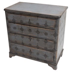 Antique Grey Chest of Drawers, 19th Century
