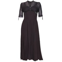 Vintage Grey Chiffon Cocktail dress by Worth