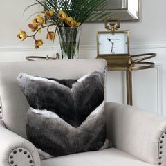 Grey Chinchilla Rabbit Fur Pillow Cushion