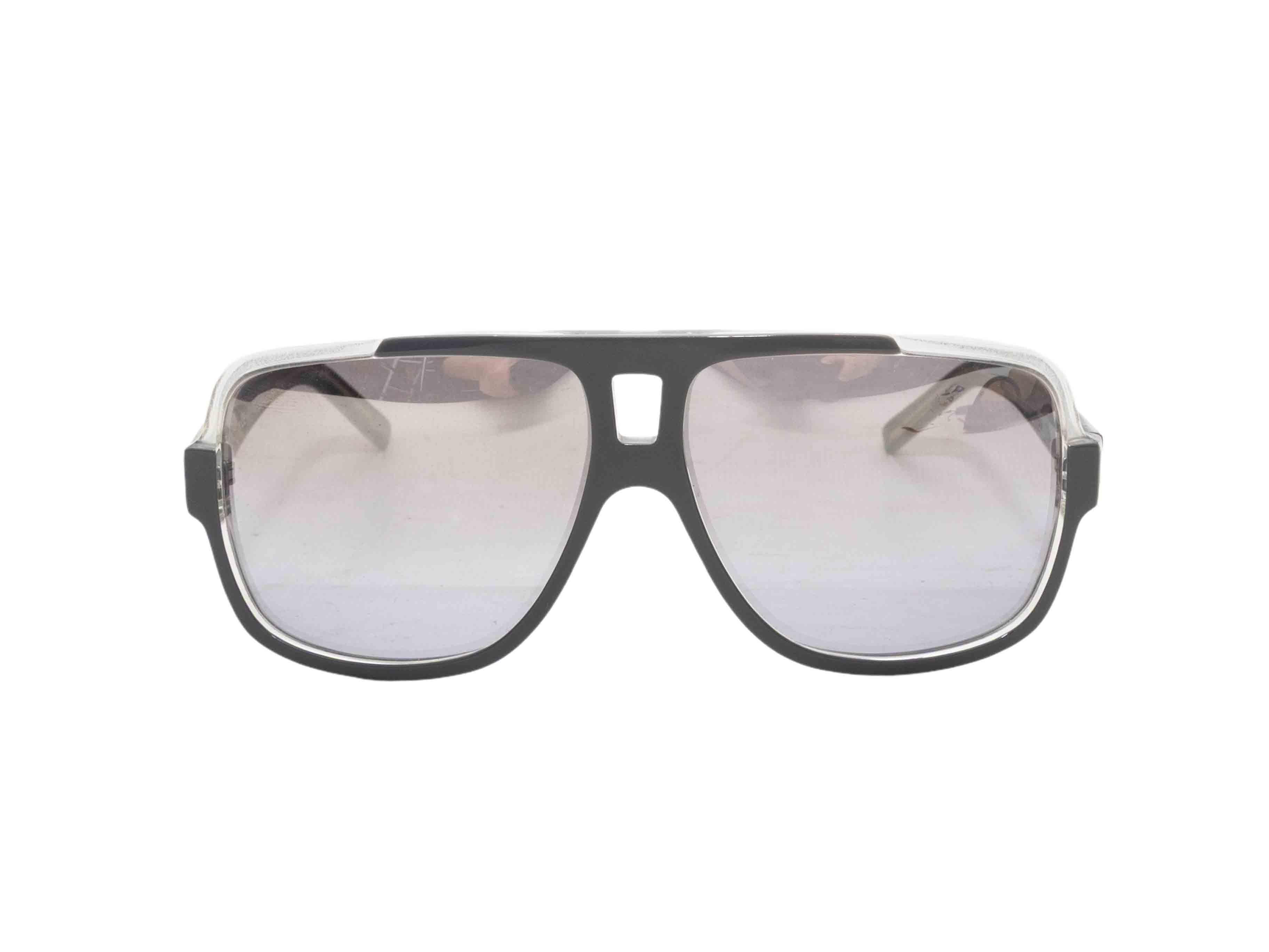 Occhiali da sole aviator in acetato grigio di Christian Dior. Lenti colorate grigie. Altezza 2,25